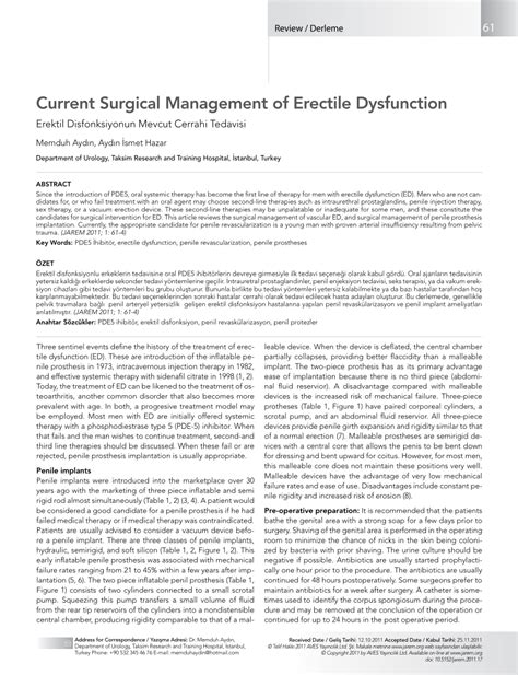 Pdf Current Surgical Management Of Erectile Dysfunction