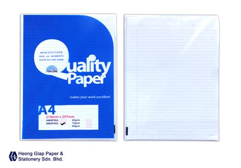 Foolscap Paper 60gsm Single Lines Paper Malaysia Heong Giap