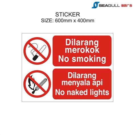 Prohibition Signage Dilarang Merokok No Smoking No Naked Fire Dilarang My XXX Hot Girl