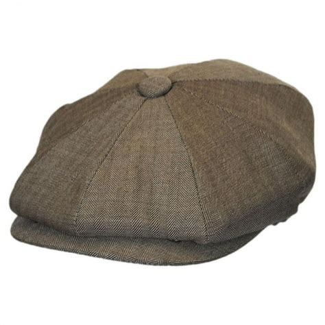 Jaxon Hats Mini Herringbone Wool Newsboy Cap Xxl Browntan