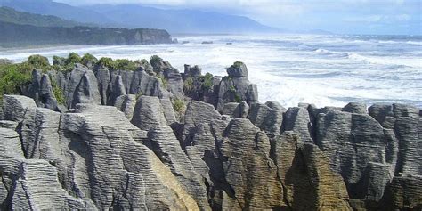 The Pancake Rocks And Punakaiki Blow Holes South Island New