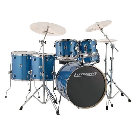 Ludwig Evolution 22 6pc Drum Kit W Hardware Azure Blue Gear4music