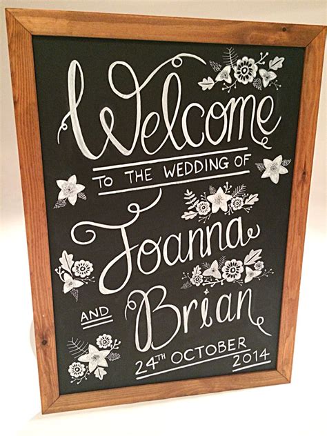Chalkboard Welcome Sign By Made Marvellous 100 Hand Drawn Chalkboard