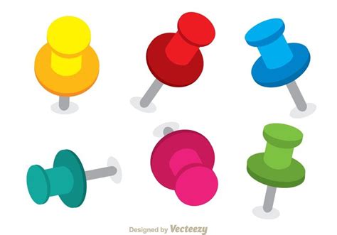 Colorful Push Pin Vectors Welovesolo
