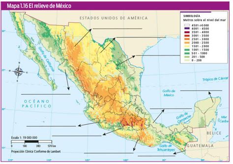 Distribución De Las Distintas Formas De Relieve En México Geografía