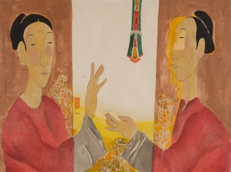 Ung thư vú giai đoạn 2. Vu Thu Hien - "Celebration of Life" by Vu Thu Hien Watercolor on Rice Paper Red Gold Green For ...