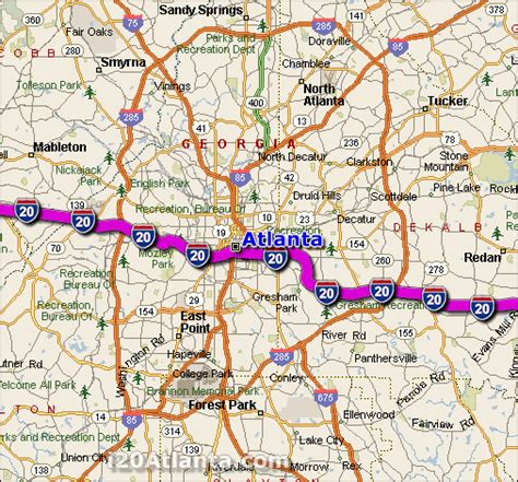 Atlanta Map Travelsfinderscom