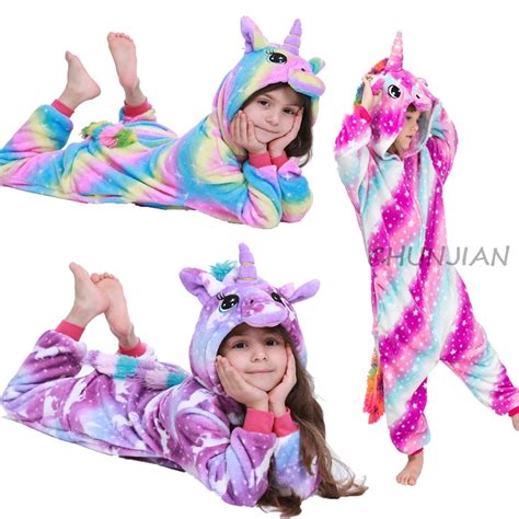 Children Flannel Unicorn Pijamas Kids Pijamas Pijama De Unicornio