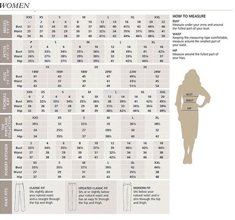 Women's Pendleton Clothing Size Chart | Clothing size chart, Pendleton ...