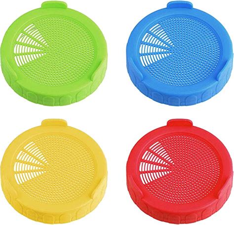 Dpois 4pcs Plastic Sprouting Lids For Wide Mouth Mason Jar