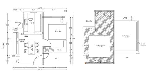 1 Bhk Residence House Plan Drawing Dwg File Cadbull Images And Photos