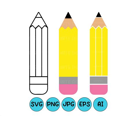 Pencil Svg Pencil Png Vector Pencil School Pencil Svg Etsy Uk