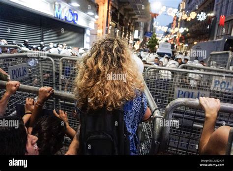 Istanbul Turkey St July A Woman Seen Shouting Slogans On Top