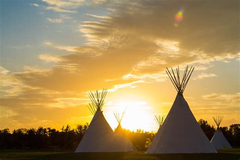 Native American Teepee On The Prairie At Sunset Metro Continuing