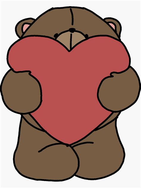 Heart Teddy Bear Sticker For Sale By Artisticstuff12 Redbubble