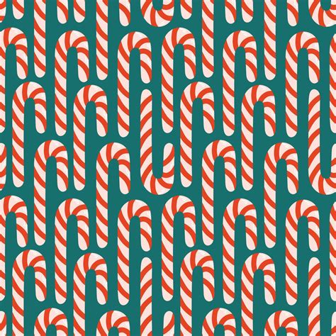 Christmas Cane Seamless Pattern Simple Flat Design Vector Illustration