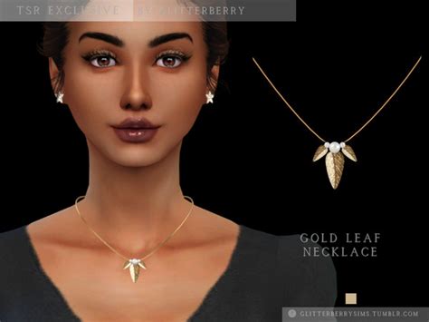 The Sims Resource Gold Leaf Necklace
