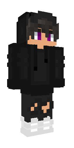 Black Hoodie Boy Classic And Purple Minecraft Skins Black