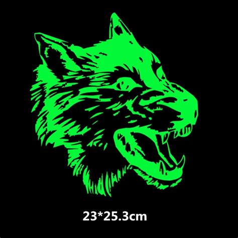 Luminous Fierce Wolf Stickers Patch For Shuffle T Shirt Dresses Sweater