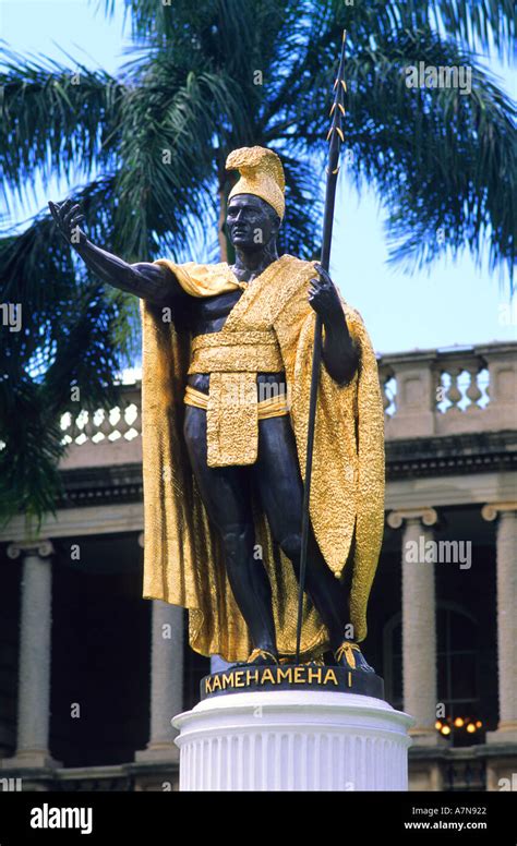 Statue Of King Kamehameha I In Honolulu Hawaii Stock Photo Alamy