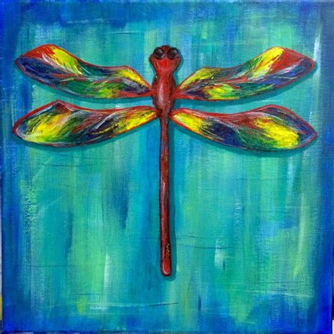 Dragonfly In Acrylic Art Painting Acrylic