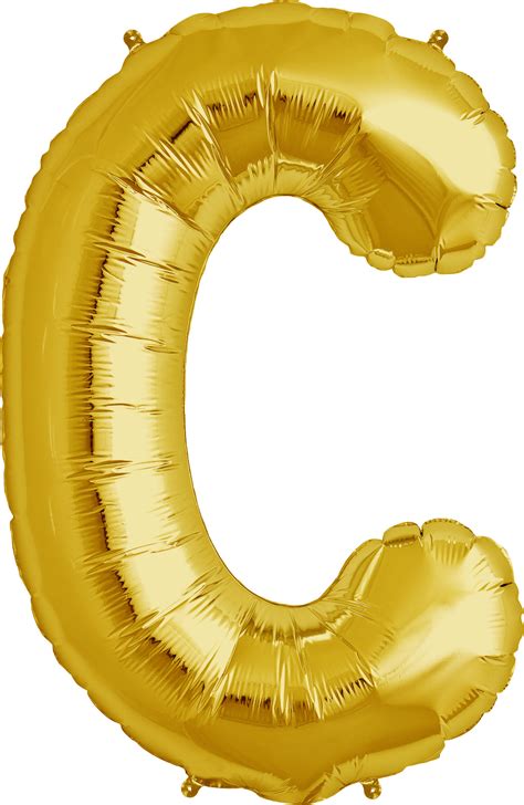 Large Letter C Foil Balloon Gold The Partys Here