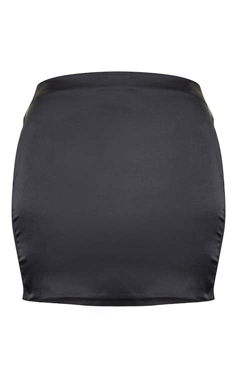 black satin mid rise micro mini skirt prettylittlething usa