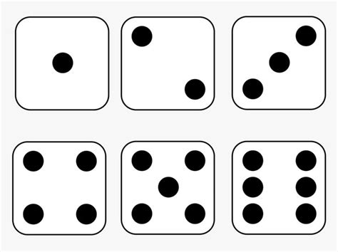 6 Dice Number Clipart Picture Black And White Download Free Printable