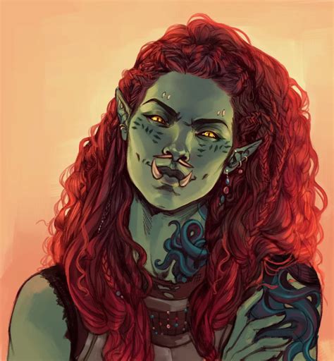 Orc By Anna Veltkamp Imaginaryorcs Character Portraits Dungeons And Dragons Characters
