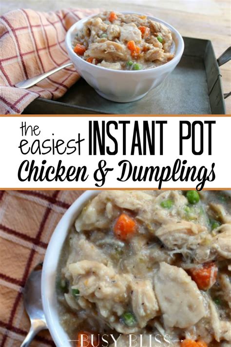 This was okay the sauce was delicious! The Easiest Instant Pot Chicken and Dumplings - Busy Bliss