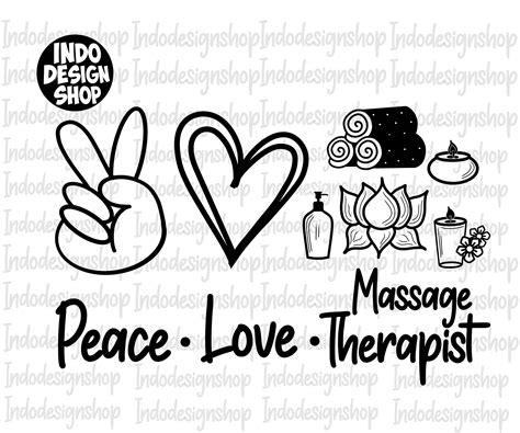 Peace Love Massage Therapist Png Svg Massage Therapist Svg Etsy