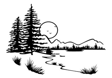 This content for download files be subject to copyright. lake coloring page - Google Search | Silhouette art, Art ...