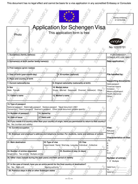 Schengen Visa Form Sample Complete With Ease Airslate Signnow