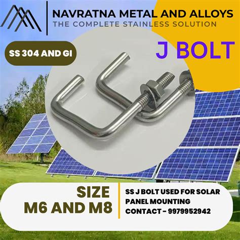 stainless steel ss304 j bolt for solar size m6 at rs 10 piece in ahmedabad id 2850516835497