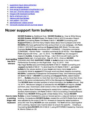 Fillable Online Ncoer Support Form Bullets Jc Seacret Salon Com Fax