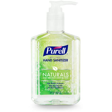 Purell Advanced Hand Sanitizer Naturals Gel With Plant Based Alcohol Citrus Scent 8 Oz Pump