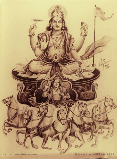 Surya Bhagwan Drawing Surya Dev Is The Hindu God Of The Sun
