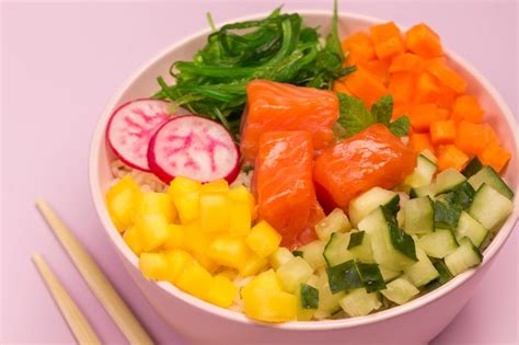 Premium Photo Poke Traditional Hawaiian Raw Red Fish Salad