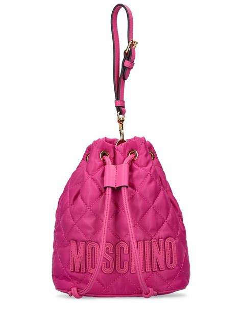 Moschino Logo Quilted Top Handle Bag Purple Luisaviaroma