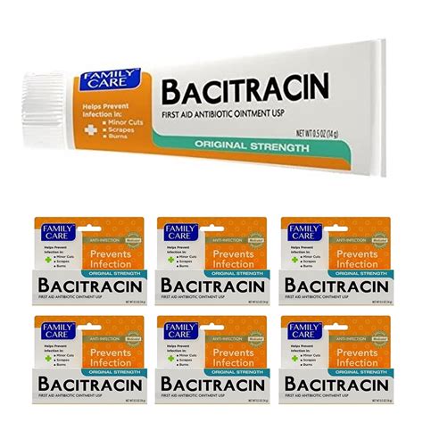 6 Pack Bacitracin Ointment First Aid Antibiotic 05 Oz 14 G Cream Cuts