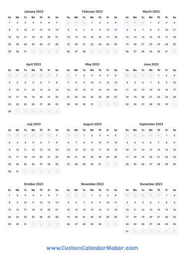 Printable 2023 Calendars Yearly And Monthly Calendar Templates