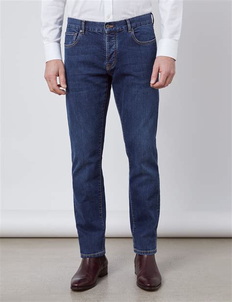 Men S Premium Stretch Denim Jeans Hawes Curtis