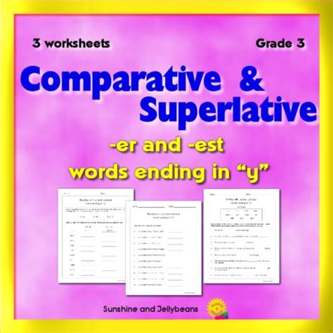 Comparative And Superlative Bundle 7 Worksheets Grades 3 4 Made By