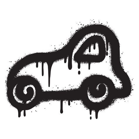 Spray Painted Graffiti Car Isolated With A White Background Eps 10
