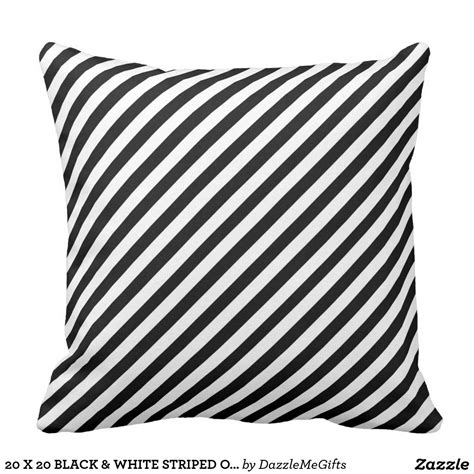 20 X 20 Black And White Striped Outdoor Pillow Striped