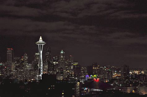 Seattle By Night Night Seattle Skyline States Of America