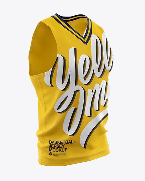 Download Basketball Jersey With V Neck Mockup Front View Free Mockups