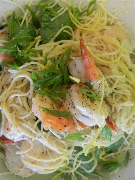 This simple dish is light, quick and easy to whip up on a busy weeknight. Shrimp Scampi Salad: Shrimp and angel hair pasta tossed ...
