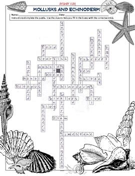 Lots of easy crossword puzzles printable for you! Mollusks and Echinoderms Crossword Puzzle by Science ...