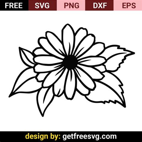 Free Daisy SVG Cut File PNG DXF EPS-Free Daisy SVG
